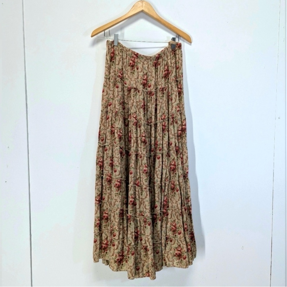 Denim & Supply Ralph Lauren Beige Floral Maxi Skirt